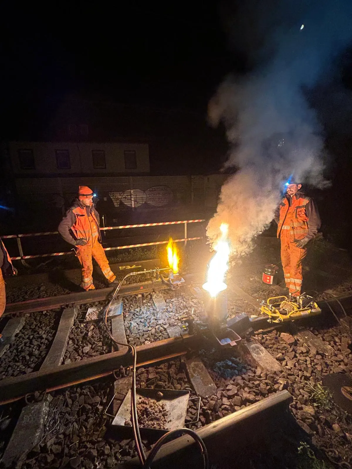 Thermit-Schweißung mit voller Flamme