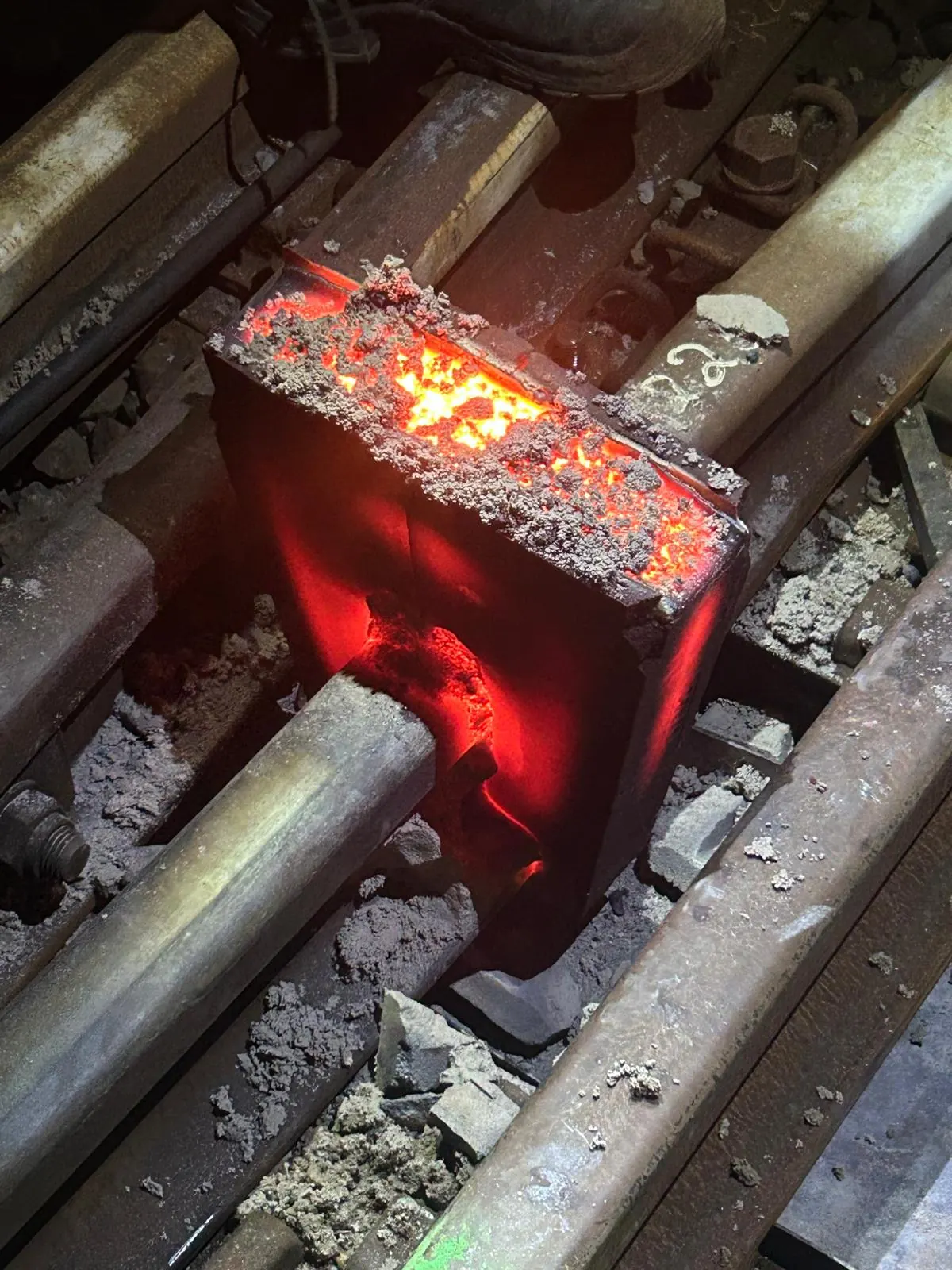 Schienenarbeit Detailaufnahme